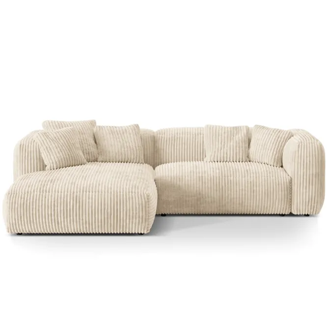 Sofa Narożnikowa Martina Jasnobeżowy Sztruks Micadoni