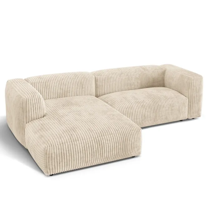 Sofa Narożnikowa Martina Jasnobeżowy Sztruks Micadoni