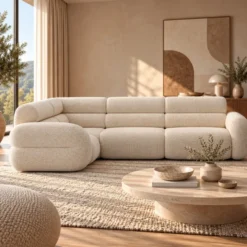 Sofa Narożnikowa Neo Beżowy Szenil Micadoni