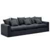 Sofa Nora 4 Osobowa Antracytowa Kave Home