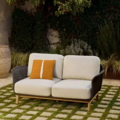 Sofa Ogrodowa Alipa 2-Osobowa Ciemnoszara Kave Home