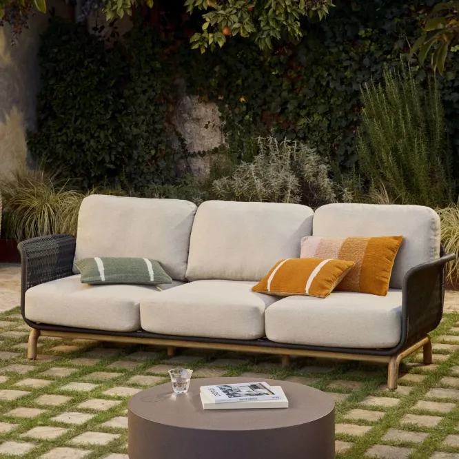 Sofa Ogrodowa Alipa 3-Osobowa Ciemnoszara Kave Home