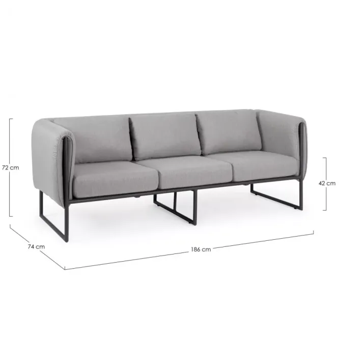 Sofa Ogrodowa Merlin Jasny Grafit