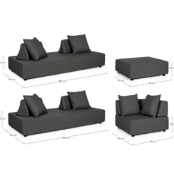 Sofa Ogrodowa Michelle Antracytowa