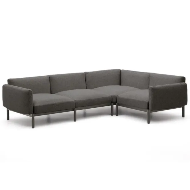 Sofa Ogrodowa Narożna Sorells Ciemnoszara Kave Home