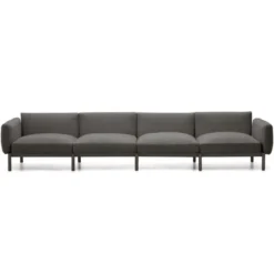Sofa Ogrodowa Sorells 4-Osobowa Ciemnoszara Kave Home