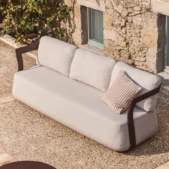 Sofa Ogrodowa Tamaris 3 Osobowa Brązowa Kave Home