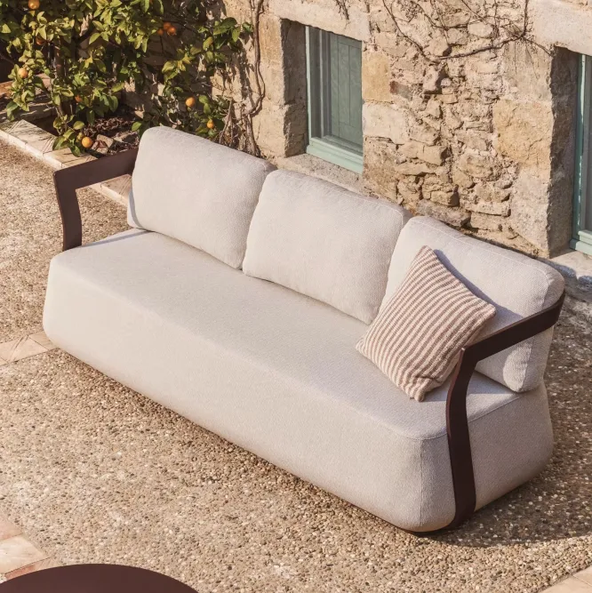 Sofa Ogrodowa Tamaris 3 Osobowa Brązowa Kave Home