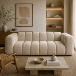 Sofa 3-Osobowa Lupine Beżowy Welur Micadoni