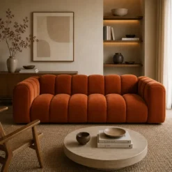 Sofa 3-Osobowa Lupine Ceglasty Welur Micadoni