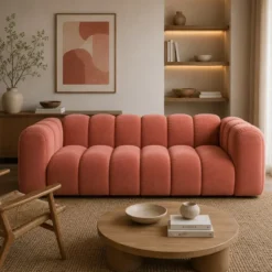 Sofa 3-Osobowa Lupine Koralowy Welur Micadoni
