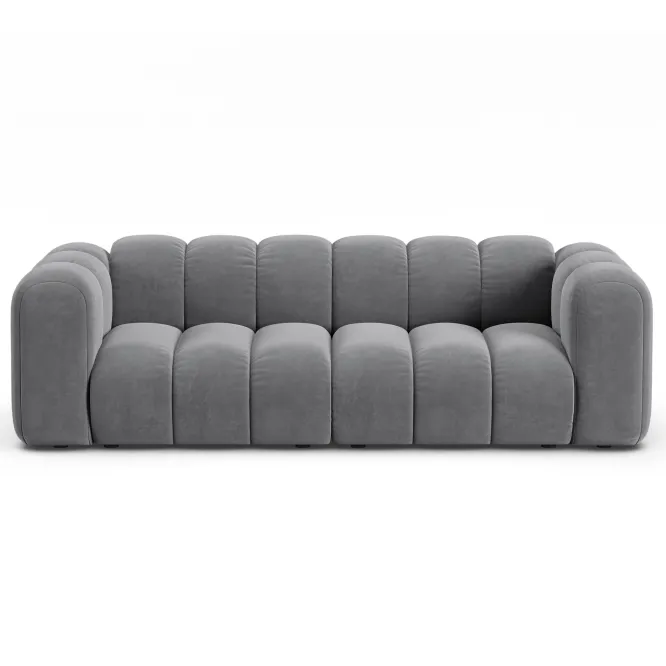 Sofa 3-Osobowa Lupine Szary Welur Micadoni
