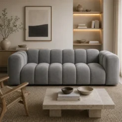 Sofa 3-Osobowa Lupine Szary Welur Micadoni