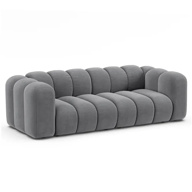 Sofa 3-Osobowa Lupine Szary Welur Micadoni