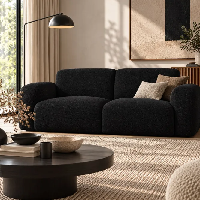 Sofa 2-Osobowa Molino Czarna Micadoni