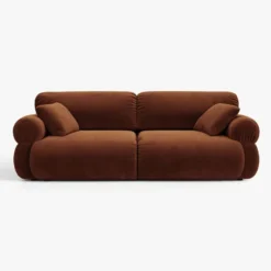 Sofa 3-Osobowa Ophelia Brązowy Welur Micadoni