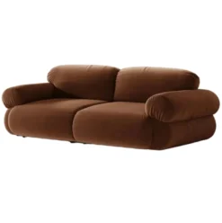 Sofa 3-Osobowa Ophelia Brązowy Welur Micadoni