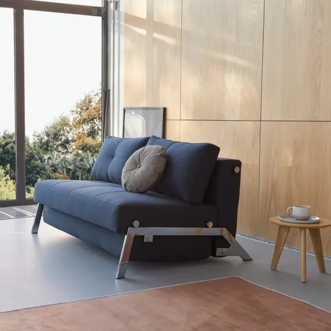Sofa Rozkładana Cubed 160 Cm Chromowana Podstawa Dance Blue Innovation