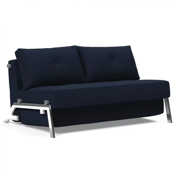 Sofa Rozkładana Cubed 140 Cm Chromowana Podstawa Dance Blue Innovation