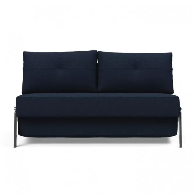Sofa Rozkładana Cubed 140 Cm Chromowana Podstawa Dance Blue Innovation