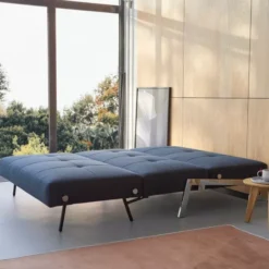 Sofa Rozkładana Cubed 140 Cm Chromowana Podstawa Dance Blue Innovation