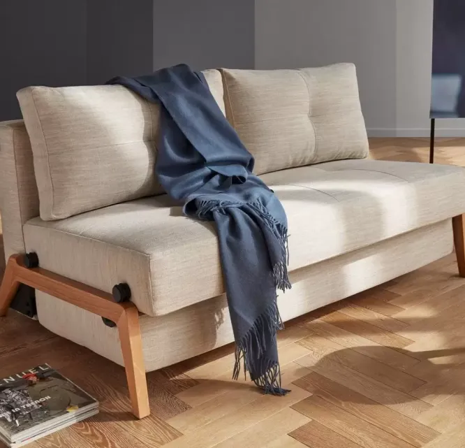 Sofa Rozkładana Cubed 140 Cm Dąb Blida Sand Grey Innovation