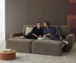 Sofa Rozkładana Norum Curve Arms Esina Cedar Brown Innovation