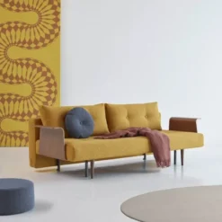 Sofa Rozkładana Recast Z Podłokietnikiem Boucle Ochre Innovation