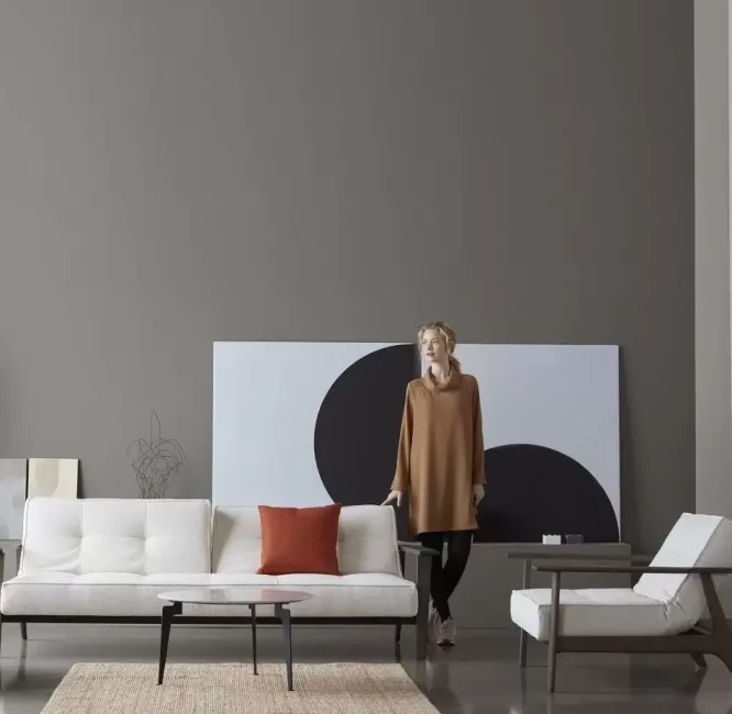 Sofa Rozkładana Splitback Frej Dąb Przydymiony Boucle Off White Innovation