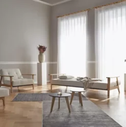 Sofa Rozkładana Splitback Frej Dąb Naturalny Boucle Off-White Innovation