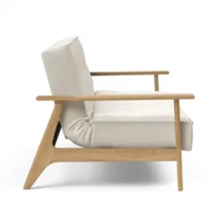 Sofa Rozkładana Splitback Frej Dąb Naturalny Boucle Off-White Innovation