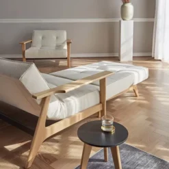 Sofa Rozkładana Splitback Frej Dąb Naturalny Boucle Off-White Innovation