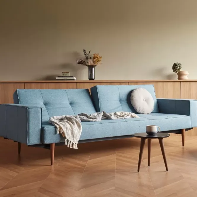 Sofa Rozkładana Splitback Z Podłokietnikami Light Blue Innovation