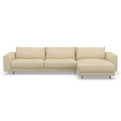 Sofa Samba Z Szezlongiem 351X163 Cm Kremowa