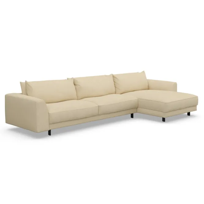 Sofa Samba Z Szezlongiem 351X163 Cm Kremowa