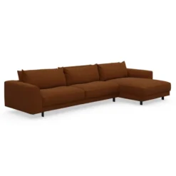 Sofa Samba Z Szezlongiem 351X163 Cm Kasztanowa