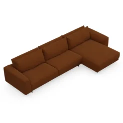Sofa Samba Z Szezlongiem 351X163 Cm Kasztanowa