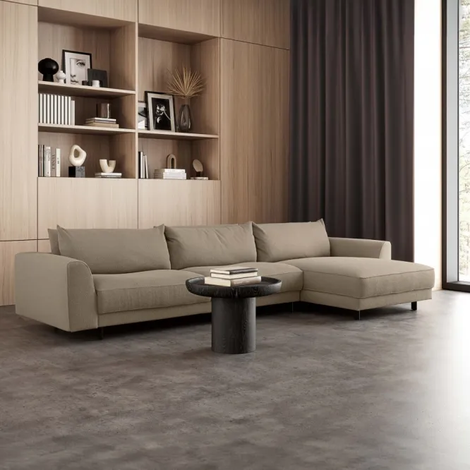 Sofa Samba Z Szezlongiem 351X163 Cm Piaskowa