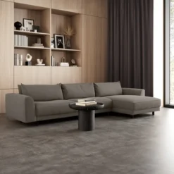 Sofa Samba Z Szezlongiem 351X163 Cm Szara