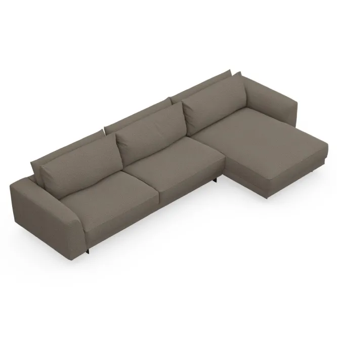Sofa Samba Z Szezlongiem 351X163 Cm Szara
