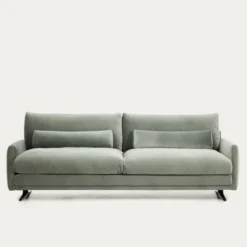 Sofa Veliro 3 Osobowa Aksamitna Zielona Kave Home