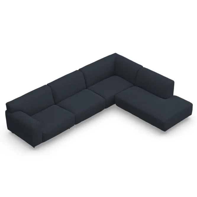 Sofa Vesta High Narożna 330X244 Cm Granatowa