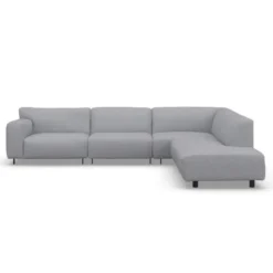 Sofa Vesta High Narożna 330X244 Cm Jasnoszara