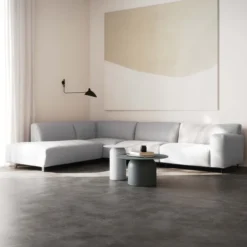 Sofa Vesta High Narożna 330X244 Cm Jasnoszara