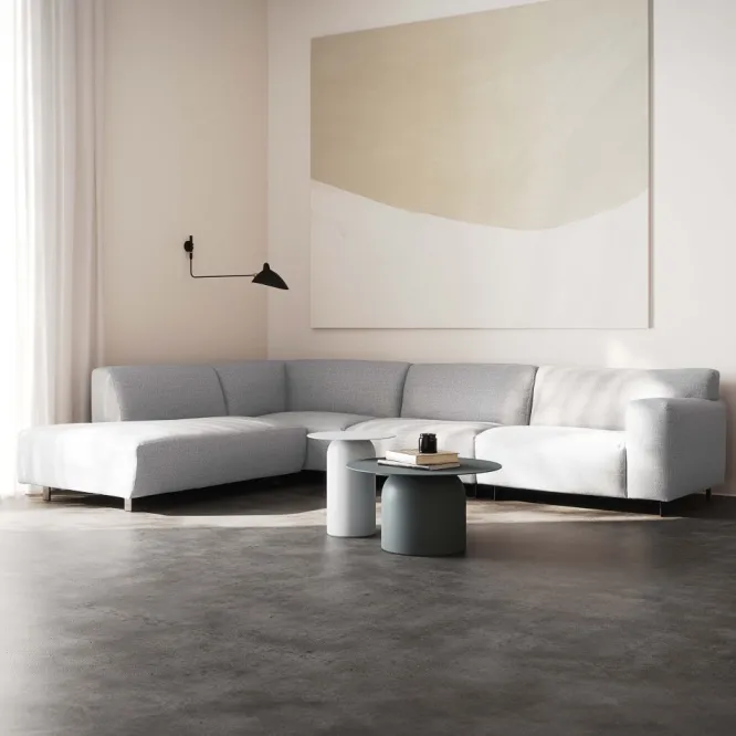 Sofa Vesta High Narożna 330X244 Cm Jasnoszara