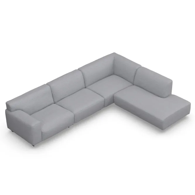 Sofa Vesta High Narożna 330X244 Cm Jasnoszara