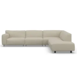 Sofa Vesta High Narożna 330X244 Cm Piaskowa
