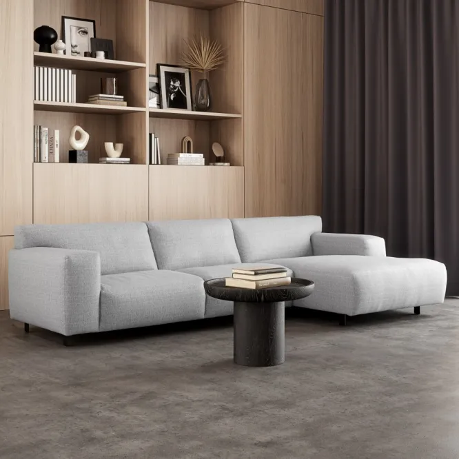Sofa Vesta High Z Szezlongiem 301X160 Cm Jasnoszara