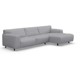 Sofa Vesta High Z Szezlongiem 301X160 Cm Jasnoszara