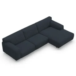 Sofa Vesta High Z Szezlongiem 301X160 Cm Granatowa